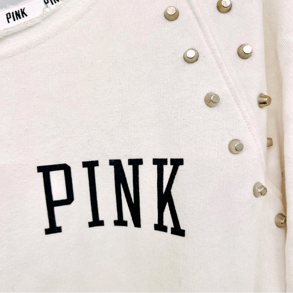 VS PINK Off-Shoulder Stud Sweatshirt - Picture 4 of 8